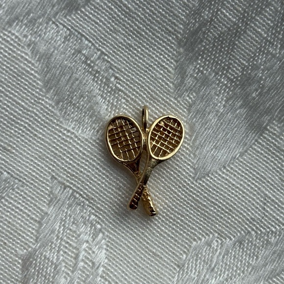 14k Gold Tennis Racket Charm / Pendant - Picture 3 of 5